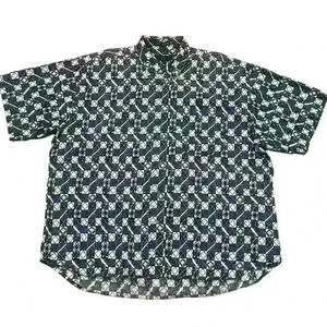 ENRO Short Sleeve ButtonUp Shirt Mens XL Geometric Print Luxury Designer Classic